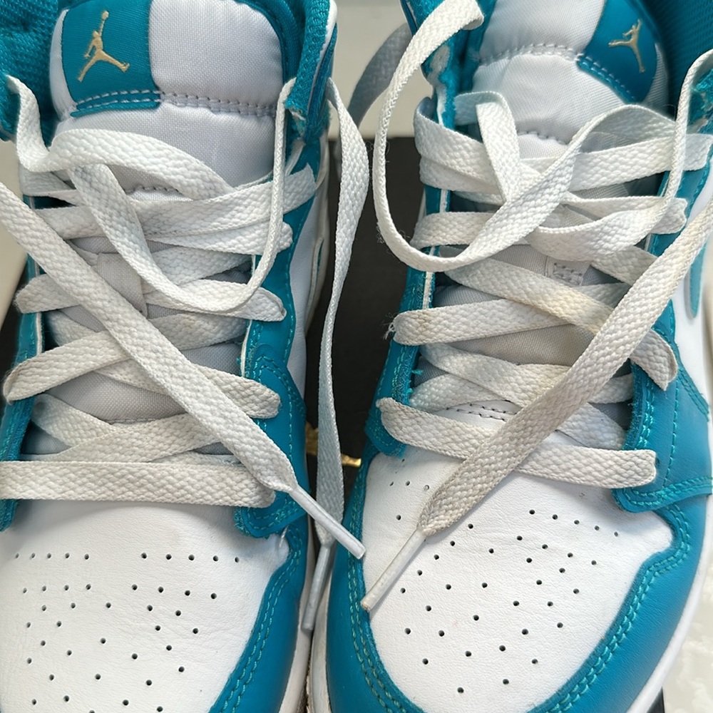 Jordan 1 Mid Preschool size 3 Y in Aquatone - Picture 7 of 11